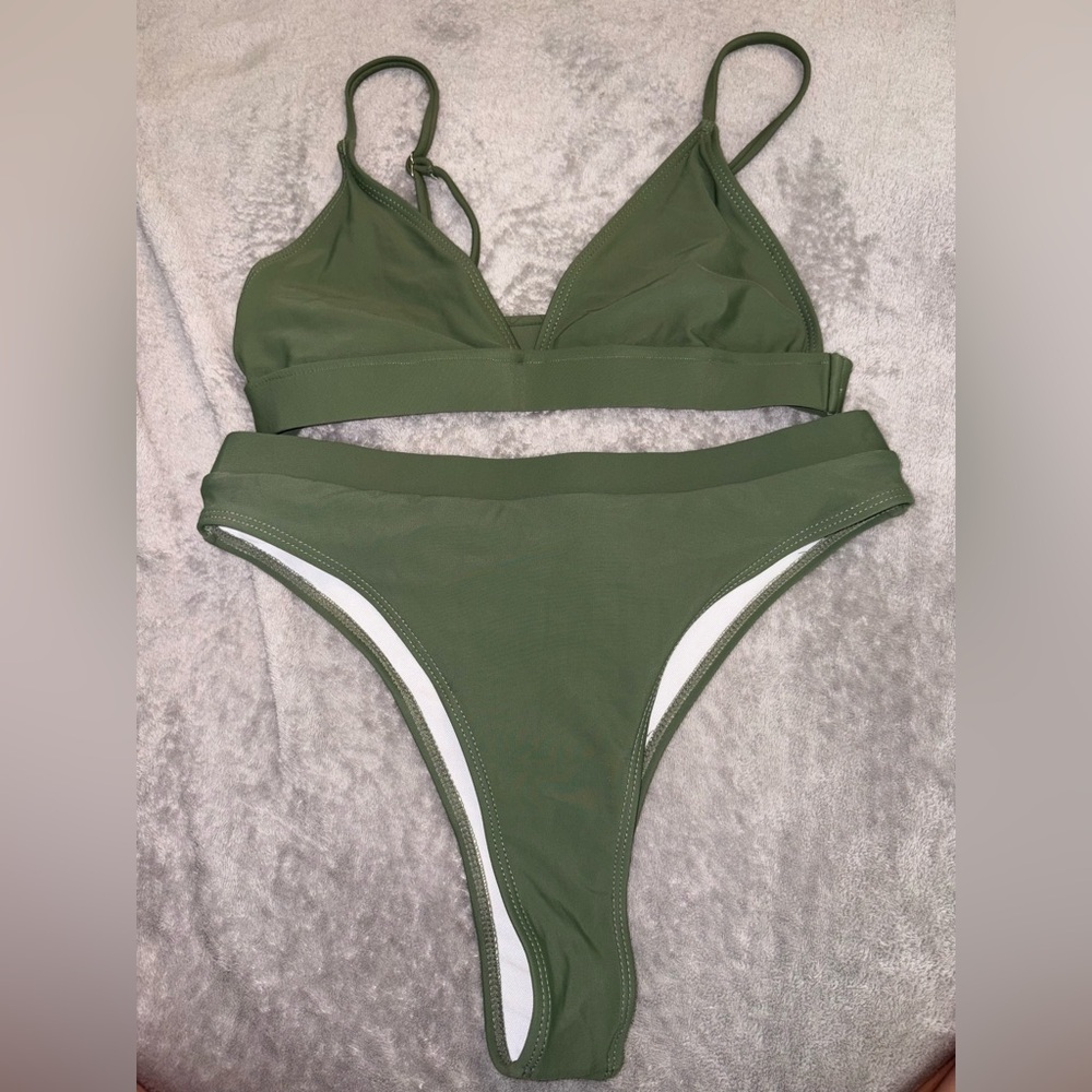 Olive Green Women's Two-Piece Bikini Set
